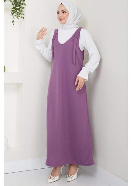 Nehir Örme Jile Elbise Mor Hm2389