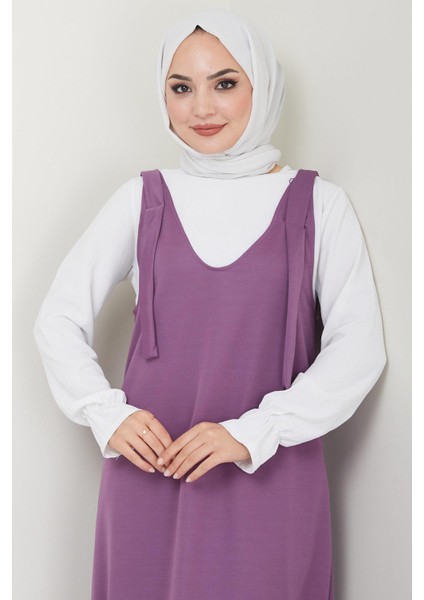 Nehir Örme Jile Elbise Mor Hm2389