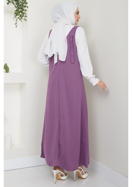 Nehir Örme Jile Elbise Mor Hm2389