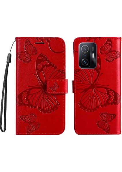 Xiaomi 11T/11T Pro Pu Deri Darbeye Kapak Manyetik Flip Case (Yurt Dışından)