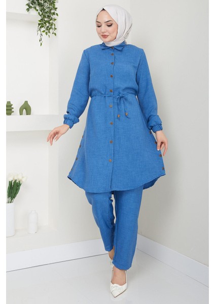 Düğme Detaylı Ikili Takım Indigo Hm2448 fiyatları