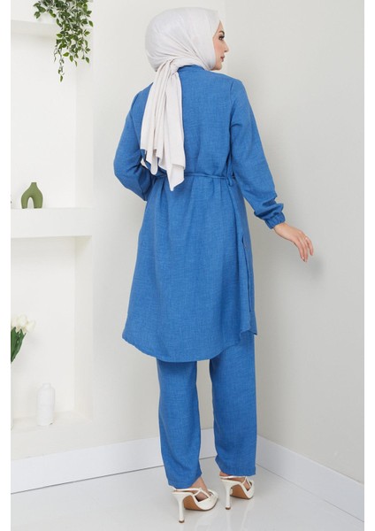 Düğme Detaylı Ikili Takım Indigo Hm2448 indirimleri