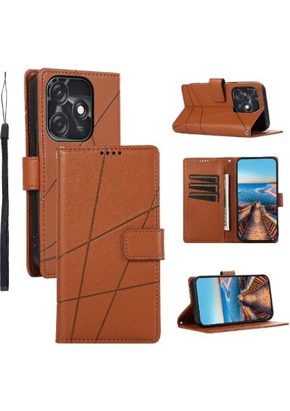 Tecno Kıvılcım 10C Şok Emici Kickstand Üç Kart Yuvaları Için Flip Case (Yurt Dışından)