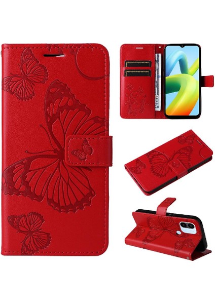 Xiaomi Redmi A1 Artı Manyetik Kapak Için Flip Case Kart Yuvası Standı ile Pu (Yurt Dışından)