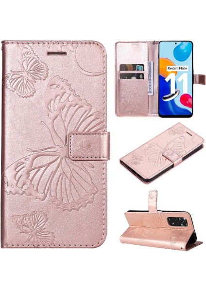 Xiaomi Redmi Not 11 Için Flip Case Kart Yuvası ile 4g Darbeye Kapak Pu (Yurt Dışından)