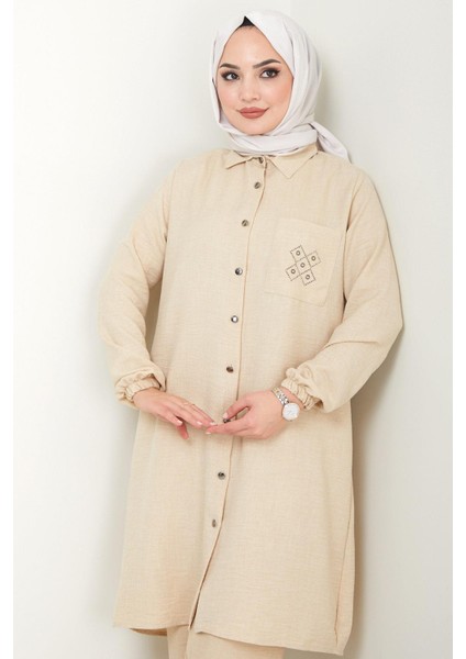 Cebi Taşlı Ikili Takım Bej Hm2447 modelleri