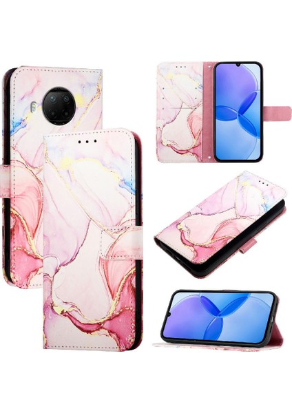 Xiaomi 10T Lite 5g Için Kickstand Mermer Desen Cüzdan Pu Deri (Yurt Dışından)
