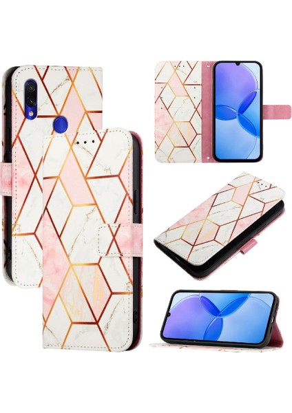 Xiaomi Redmi Not 7/7 Pro Pu Deri Mermer Desen Cüzdan (Yurt Dışından)