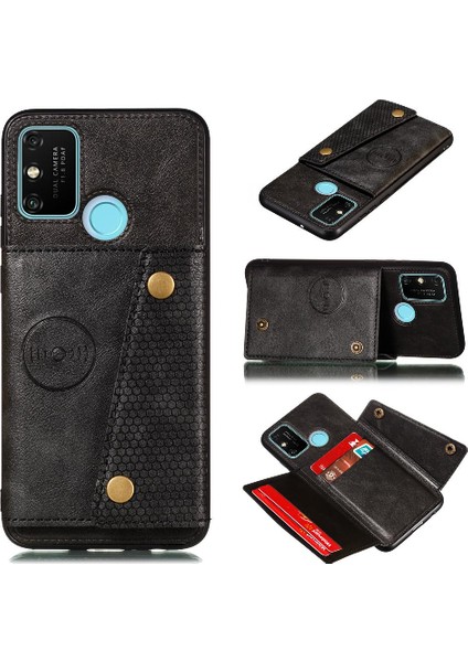 Cüzdan Kılıf Için Oppo A53 4g/oppo A53S Darbeye Koruyucu Kickstand Kart (Yurt Dışından)