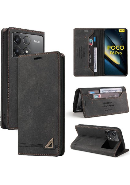 Xiaomi Poco F6 Pro Premium Deri Premium Deri Iki Için Flip Case (Yurt Dışından)