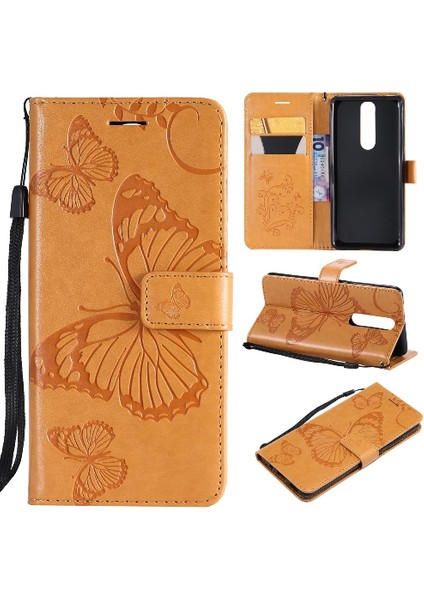 Kart Yuvası Standı ile Nokia 5.1 Için Flip Case Darbeye Kapak Kapak Çevirin (Yurt Dışından)