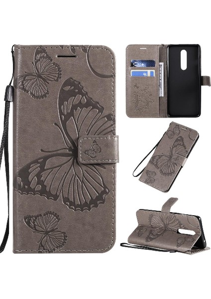 Kart Yuvası Standı ile Oneplus 8 Flip Kickstand Pu Deri Için Flip Case (Yurt Dışından)