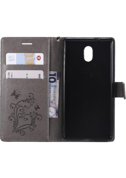 Kart Yuvası Standı ile Nokia 3 Için Flip Case Pu Deri Flip Kickstand Kapak (Yurt Dışından)