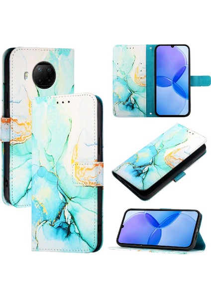 Xiaomi 10T Lite 5g Için Kickstand Mermer Desen Cüzdan Pu Deri (Yurt Dışından)