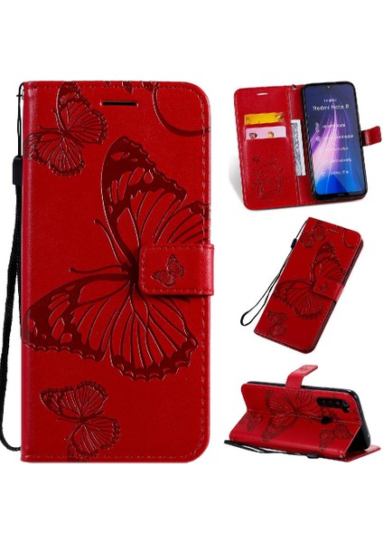 Kart Yuvası Standı ile Xiaomi Redmi Not 8 Için Flip Case Kickstand Pu (Yurt Dışından)