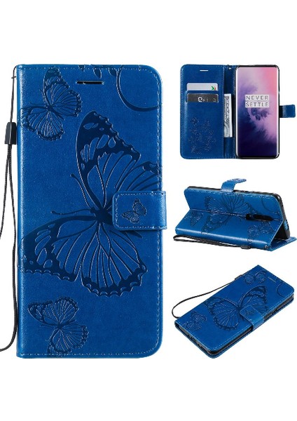 Kart Yuvası Standı ile Oneplus 7 Pro Için Flip Case Pu Deri Flip Kickstand (Yurt Dışından)