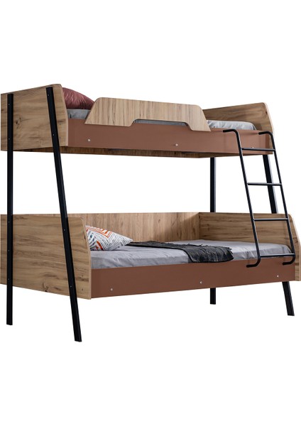 Alba Yavrulu Geniş Ranza, Kahverengi + 3 Adet Comfort Yatak