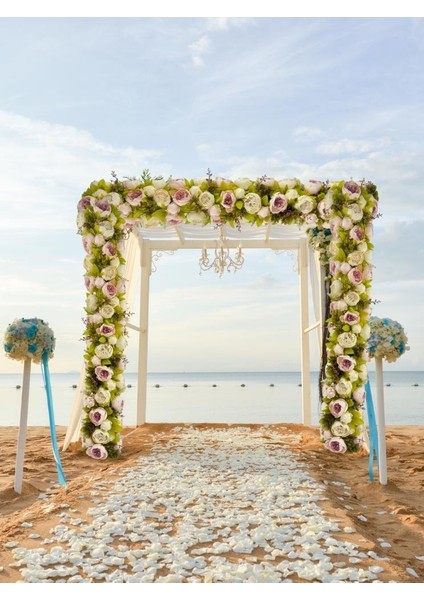 Yapay Çiçek Pembekrem Şakayık Tak Organizasyon Nişan Düğün Dekor Çiçeği Süsleme Tag 25X130CM fırsatları