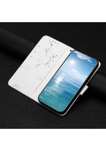 Huawei Huawei Nova 9 Için Flip Case Manyetik Kart Yuvaları Tutucu Mermer Desen Tam (Yurt Dışından)