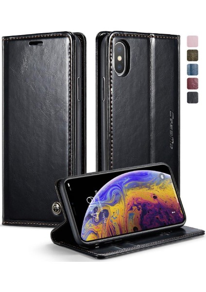 Mellow Shop Iphone Xs Max Için Flip Case Kart Tutucu Kickstand Manyetik Cüzdan Retro (Yurt Dışından)