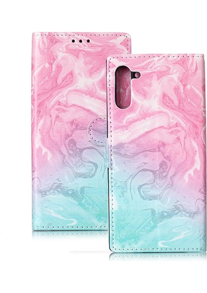 Galaxy Not 10 Için Flip Case Manyetik Mermer Desen Tam Kart Pu (Yurt Dışından)
