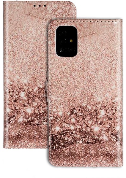 Galaxy A51 4g Için Flip Case Manyetik Pu Deri Cüzdan Tam Mermer (Yurt Dışından)