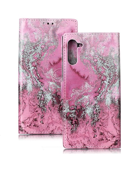 Galaxy Not 10 Için Flip Case Manyetik Mermer Desen Tam Kart Pu (Yurt Dışından)
