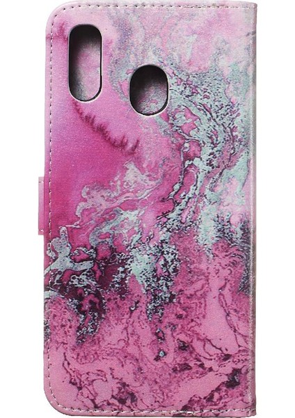 Galaxy A20 Için Flip CASE/A30 Pu Deri Cüzdan Manyetik Mermer (Yurt Dışından)