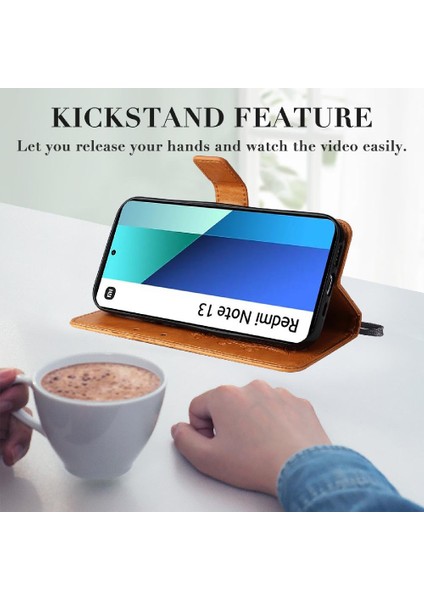 Xiaomi Redmi Not 13 Için Flip Case 4g Flip Kickstand Pu Deri Darbeye (Yurt Dışından)