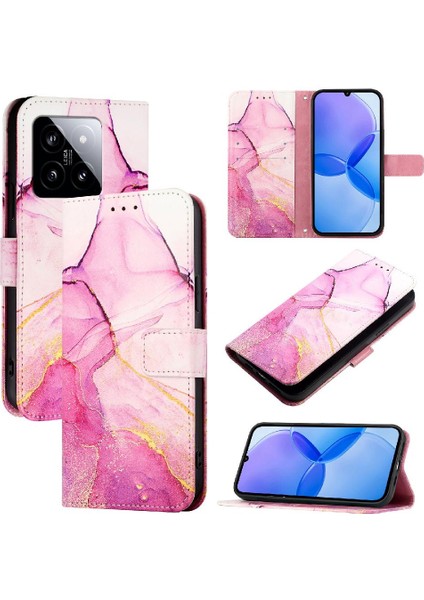 Xiaomi 14 5g Pu Deri Kickstand Cüzdan Mermer Desen (Yurt Dışından) indirimleri