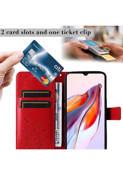 Kart ile Xiaomi Redmi 12C Manyetik Kapak Darbeye Kapak Için Flip Case (Yurt Dışından)