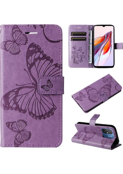 Kart ile Xiaomi Redmi 12C Manyetik Kapak Darbeye Kapak Için Flip Case (Yurt Dışından)