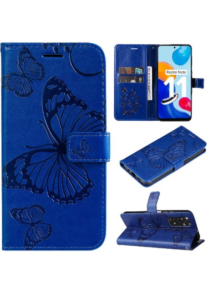 Xiaomi Redmi Not 11 Için Flip Case Kart Yuvası ile 4g Darbeye Kapak Pu (Yurt Dışından)