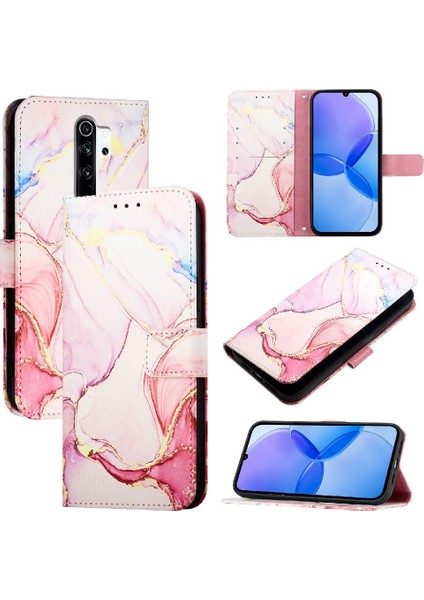 Xiaomi Redmi Için Not 8 Pro Cüzdan Kılıf Kickstand Pu Deri Mermer Desen (Yurt Dışından)