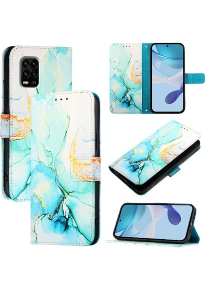 Xiaomi 10 Lite 5g Mermer Desen Kickstand Pu Deri Cüzdan (Yurt Dışından)
