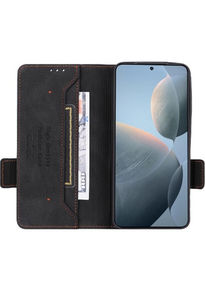 Xiaomi Poco F6 Pro Deri Kart Tutucu ile Folio Flip Case (Yurt Dışından)