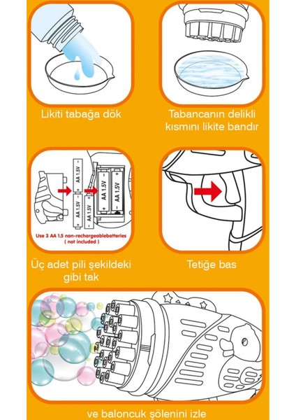 Oyuncak Duck Çok Delikli Pilli Köpük Atan Tabanca Oyuncağı 23 Delikli Bubble Gun fiyatları