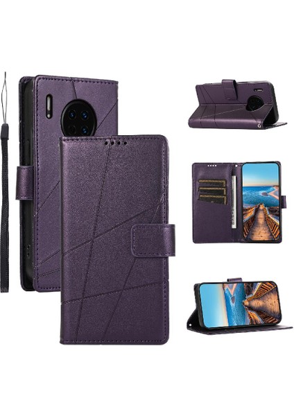 Mellow Shop Huawei Mate 30 Için Flip Case Kickstand Üç Kart Yuvaları Şok Emici (Yurt Dışından)