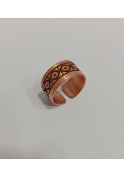 Etnik Motifli Bakır Yüzük 10MM LZRY0011-2