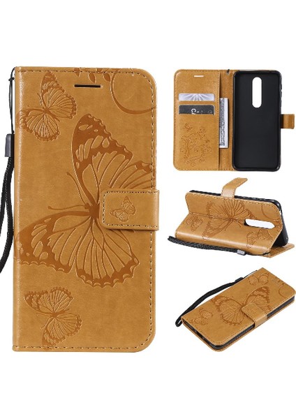 Nokia 7.1 Için Flip Case Pu Deri Flip Kickstand Manyetik Kapak Kapak (Yurt Dışından)