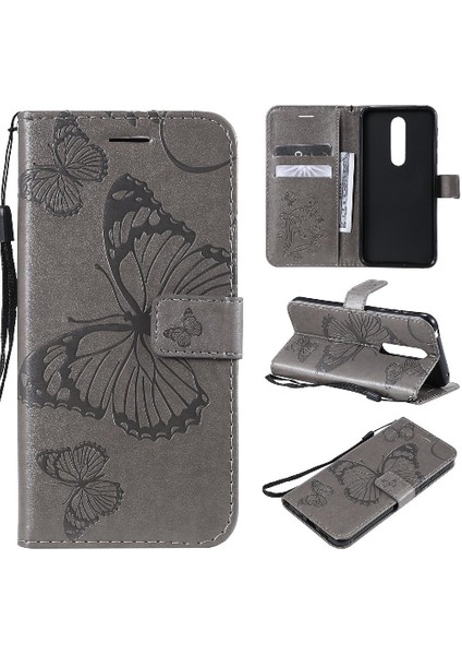 Nokia 7.1 Için Flip Case Pu Deri Flip Kickstand Manyetik Kapak Kapak (Yurt Dışından)