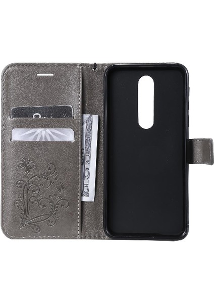 Nokia 7.1 Için Flip Case Pu Deri Flip Kickstand Manyetik Kapak Kapak (Yurt Dışından)