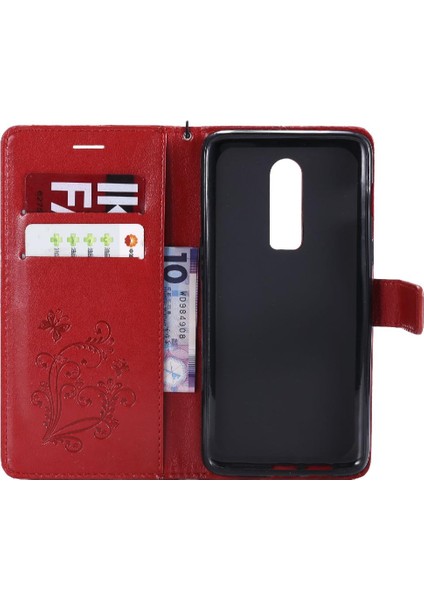 Oneplus 6 Için Flip Case Pu Deri Darbeye Kapak Manyetik Kapak ile (Yurt Dışından)