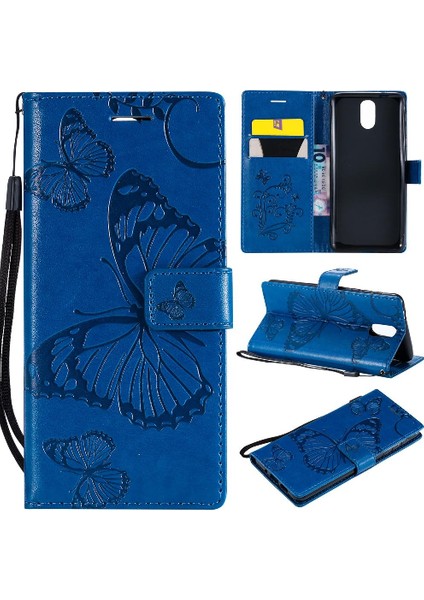 Nokia 3.1 Için Flip Case Pu Deri Flip Kickstand Manyetik Kapak Kapak (Yurt Dışından)