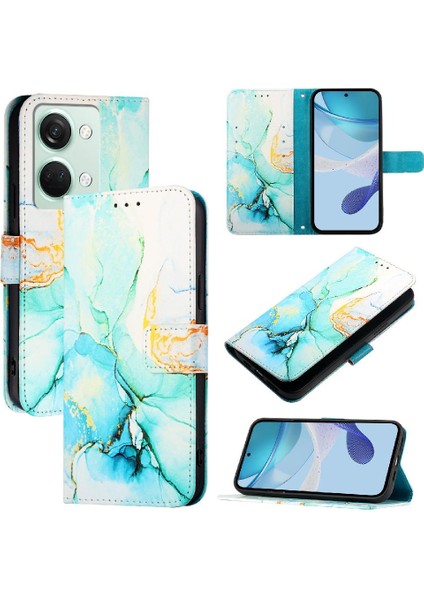 Oneplus Nord 3 Cüzdan Pu Deri Mermer Desen Kickstand Için Kılıf (Yurt Dışından)