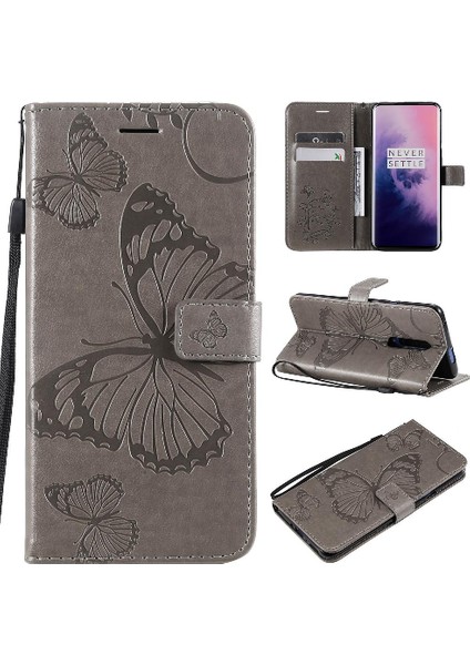 Kart Yuvası Standı ile Oneplus 7 Pro Için Flip Case Pu Deri Flip Kickstand (Yurt Dışından)