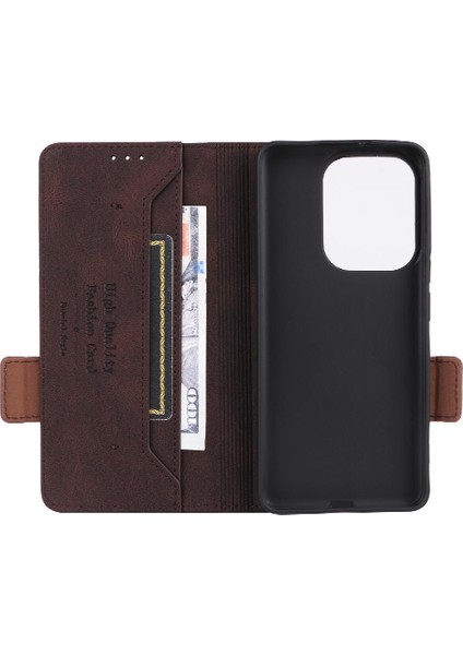 Xiaomi Poco F6 Deri Folio Flip Case Manyetik Karbon Fiber (Yurt Dışından)