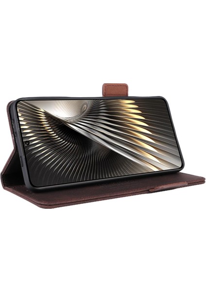 Xiaomi Poco F6 Deri Folio Flip Case Manyetik Karbon Fiber (Yurt Dışından)