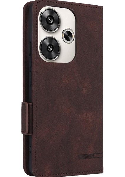 Xiaomi Poco F6 Deri Folio Flip Case Manyetik Karbon Fiber (Yurt Dışından)
