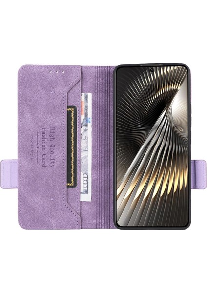 Xiaomi Poco F6 Deri Folio Flip Case Manyetik Karbon Fiber (Yurt Dışından)